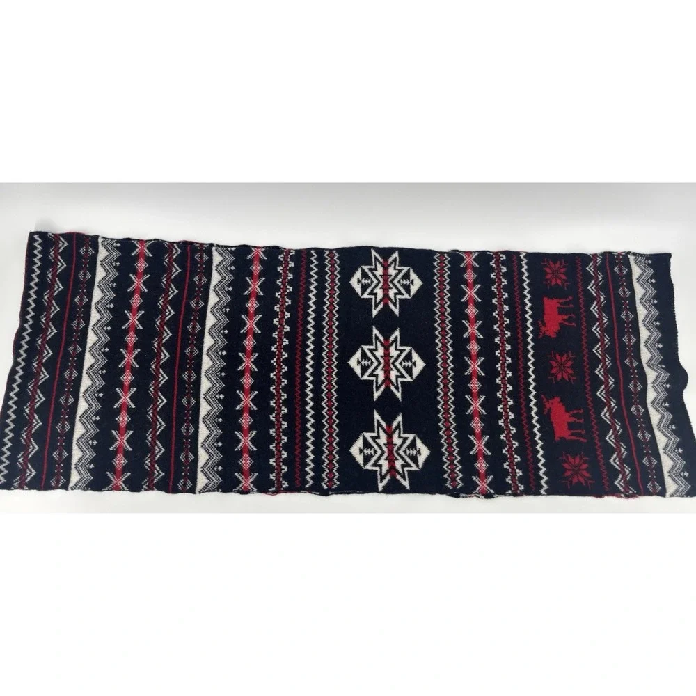 Vintage Polo Ralph Lauren Nordic Fair Isle Scarf 100% Merino Wool Preppy EUC